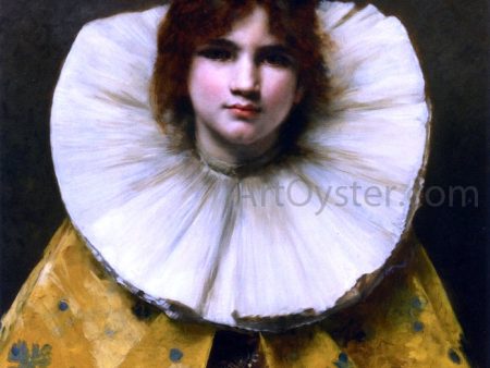 Young Girl with a Ruffled Collar by Juana Romani - Hand-Painted Oil Painting on Canvas Fashion