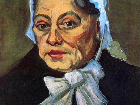 Head of an Old Woman in a White Cap (also known as The Midwife) by Vincent Van Gogh - Hand-Painted Oil Painting on Canvas For Discount