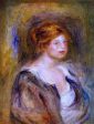 Young Girl in Blue (also known as Head of a Blond Woman) by Pierre Auguste Renoir - Hand-Painted Oil Painting on Canvas Online