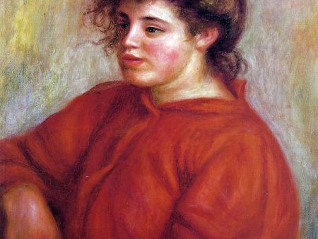 Woman in a Red Blouse by Pierre Auguste Renoir - Hand-Painted Oil Painting on Canvas For Cheap