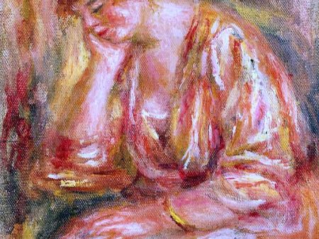 Woman Leaning on Her Elbow by Pierre Auguste Renoir - Hand-Painted Oil Painting on Canvas Online