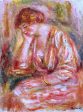 Woman Leaning on Her Elbow by Pierre Auguste Renoir - Hand-Painted Oil Painting on Canvas Online