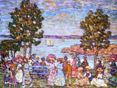 The Holiday (also known as Figures by the Sea or Promenade by the Sea) by Maurice Prendergast - Hand-Painted Oil Painting on Canvas Online now