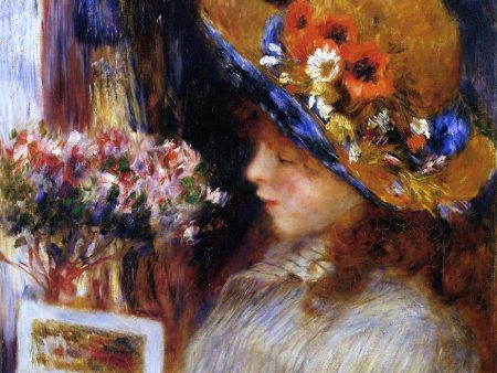 Young Girl Reading by Pierre Auguste Renoir - Hand-Painted Oil Painting on Canvas For Sale