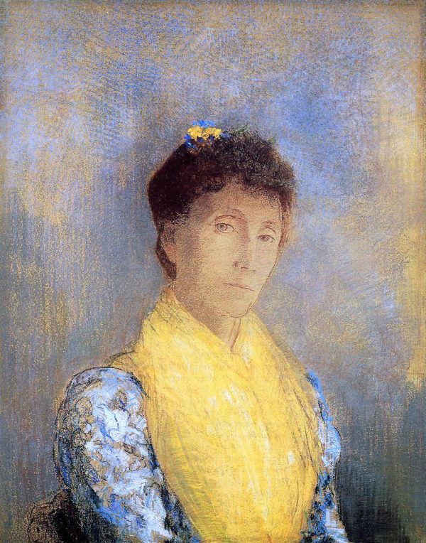 Woman with a Yellow Bodice by Odilon Redon - Hand-Painted Oil Painting on Canvas Fashion