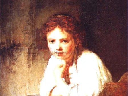 A Girl at a Window by Rembrandt Van Rijn - Hand-Painted Oil Painting on Canvas Online now