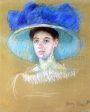 Woman s Head with Large Hat by Mary Cassatt - Hand-Painted Oil Painting on Canvas Sale