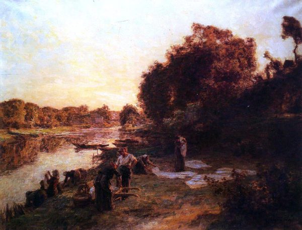 Washerwoman on the Banks of the Marne by Leon Augustin L hermitte) - Hand-Painted Oil Painting on Canvas Online