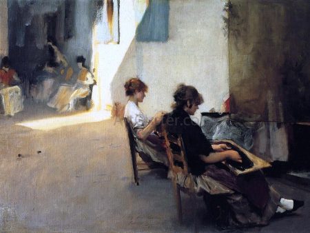 Venetian Bead Stringers by John Singer Sargent - Hand-Painted Oil Painting on Canvas Online now