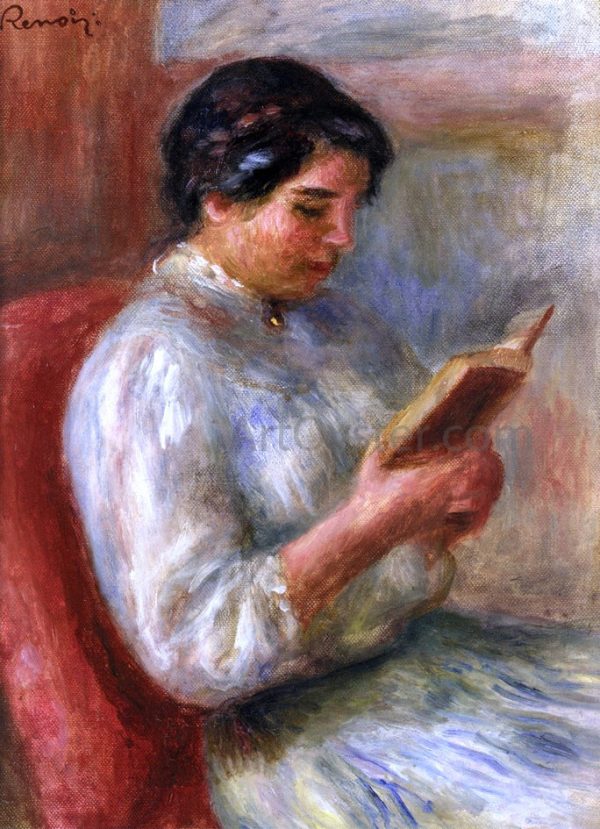 Woman Reading by Pierre Auguste Renoir - Hand-Painted Oil Painting on Canvas For Sale