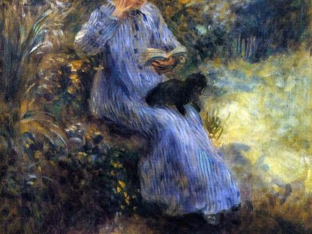 Woman with a Black Dog by Pierre Auguste Renoir - Hand-Painted Oil Painting on Canvas For Discount