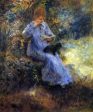 Woman with a Black Dog by Pierre Auguste Renoir - Hand-Painted Oil Painting on Canvas For Discount