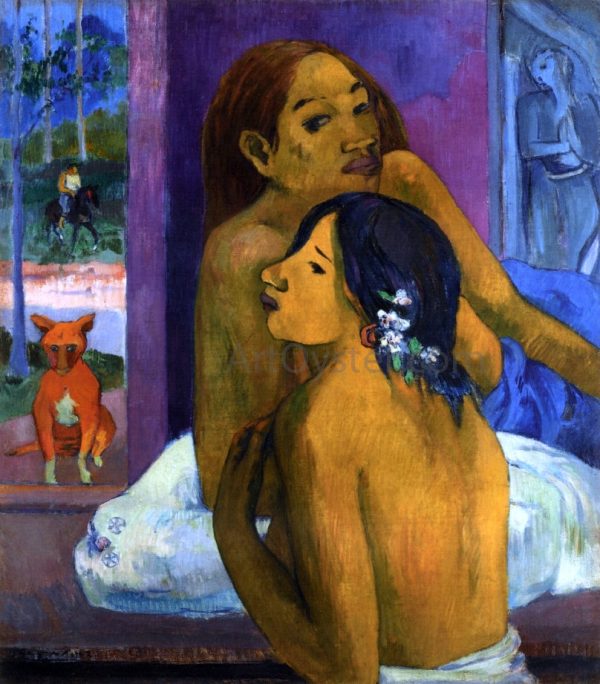 Two Women (also known as Flowered Hair) by Paul Gauguin - Hand-Painted Oil Painting on Canvas on Sale