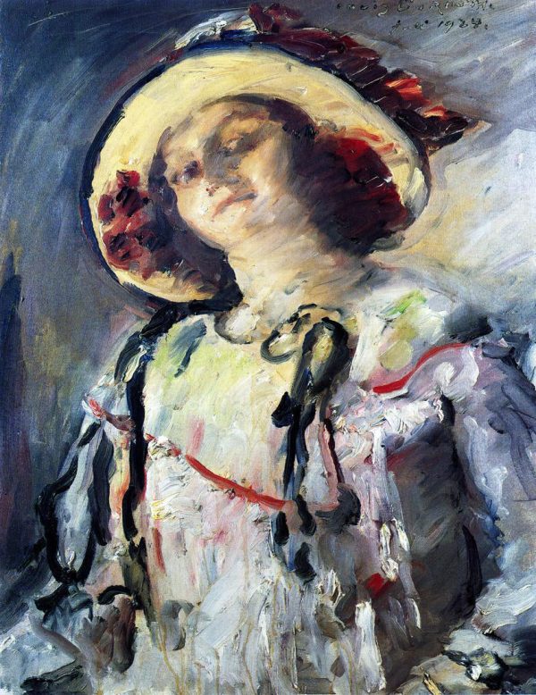 Wilhelmine in a Yellow Hat by Lovis Corinth - Hand-Painted Oil Painting on Canvas For Cheap