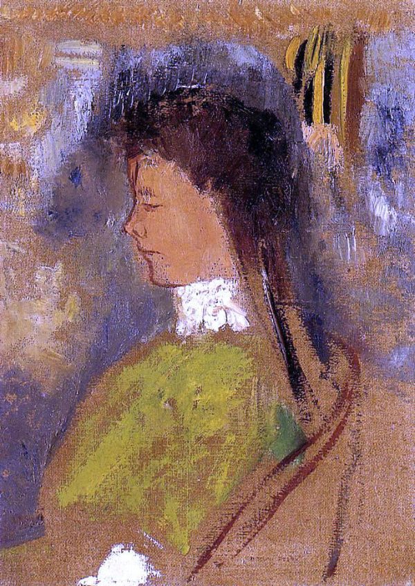 Violette Haymann by Odilon Redon - Hand-Painted Oil Painting on Canvas on Sale