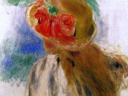 Young Girl in a Flowered Hat by Pierre Auguste Renoir - Hand-Painted Oil Painting on Canvas Discount