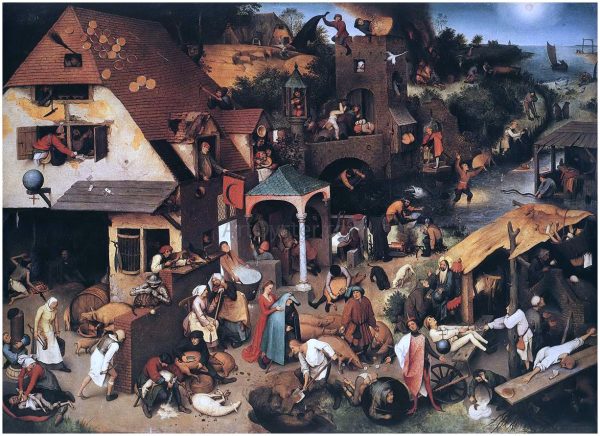 The World Upside Down (also known as The Flemish Proverbs) by The Elder Pieter Bruegel - Hand-Painted Oil Painting on Canvas Sale