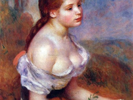 Young Girl with Daisies by Pierre Auguste Renoir - Hand-Painted Oil Painting on Canvas Supply