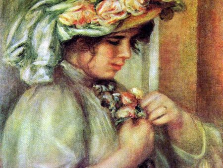 Young Girl in a Hat by Pierre Auguste Renoir - Hand-Painted Oil Painting on Canvas Hot on Sale