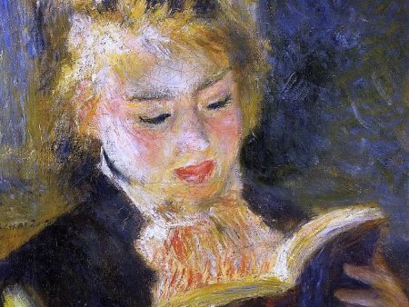 The Reader (also known as Young Woman Reading a Book) by Pierre Auguste Renoir - Hand-Painted Oil Painting on Canvas For Sale