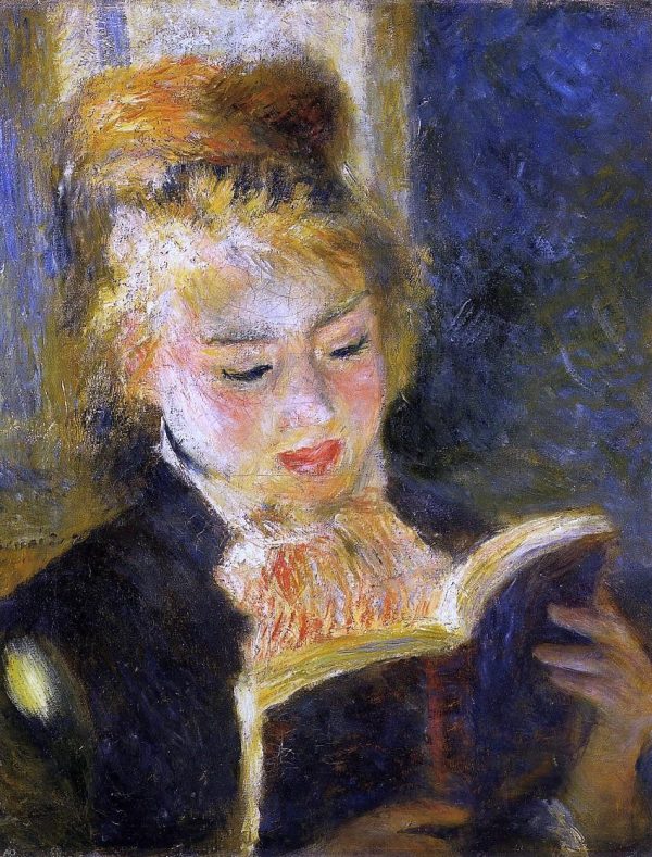 The Reader (also known as Young Woman Reading a Book) by Pierre Auguste Renoir - Hand-Painted Oil Painting on Canvas For Sale