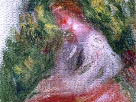 Young Woman Seated by Pierre Auguste Renoir - Hand-Painted Oil Painting on Canvas For Cheap