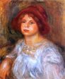 Young Girl Wearing a Red Hat by Pierre Auguste Renoir - Hand-Painted Oil Painting on Canvas on Sale