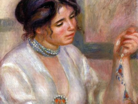 Woman with a Necklace by Pierre Auguste Renoir - Hand-Painted Oil Painting on Canvas For Discount