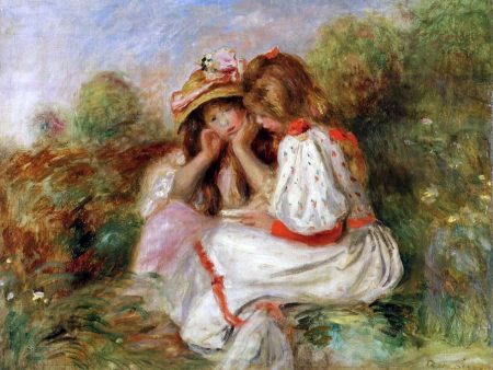 Two Little Girls by Pierre Auguste Renoir - Hand-Painted Oil Painting on Canvas Online Hot Sale