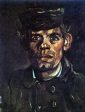 Head of a Young Peasant in a Peaked Cap by Vincent Van Gogh - Hand-Painted Oil Painting on Canvas Online now