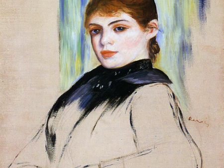 Young Woman with a Bun in Her Hair by Pierre Auguste Renoir - Hand-Painted Oil Painting on Canvas For Sale