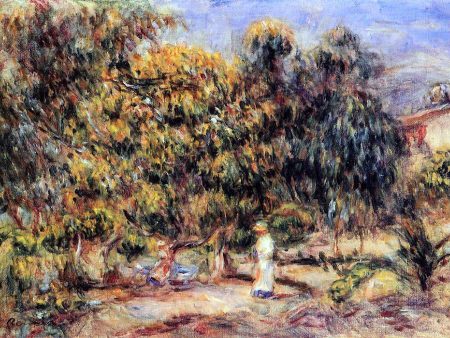 Woman in White in the Garden at Colettes by Pierre Auguste Renoir - Hand-Painted Oil Painting on Canvas Supply