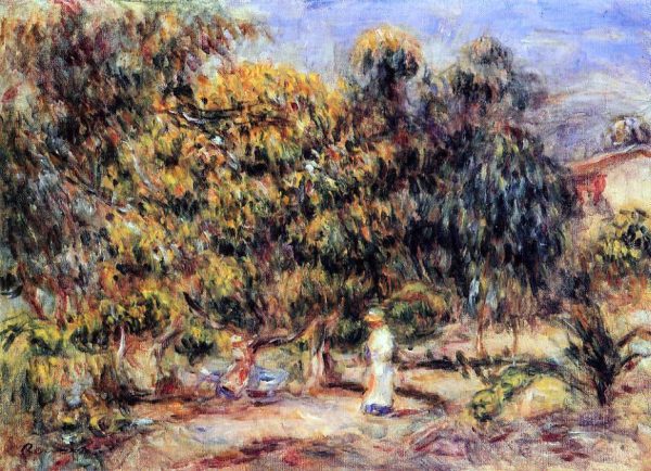 Woman in White in the Garden at Colettes by Pierre Auguste Renoir - Hand-Painted Oil Painting on Canvas Supply