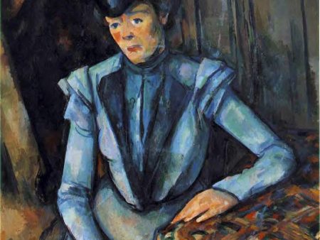 Woman in Blue by Paul Cezanne - Hand-Painted Oil Painting on Canvas For Cheap