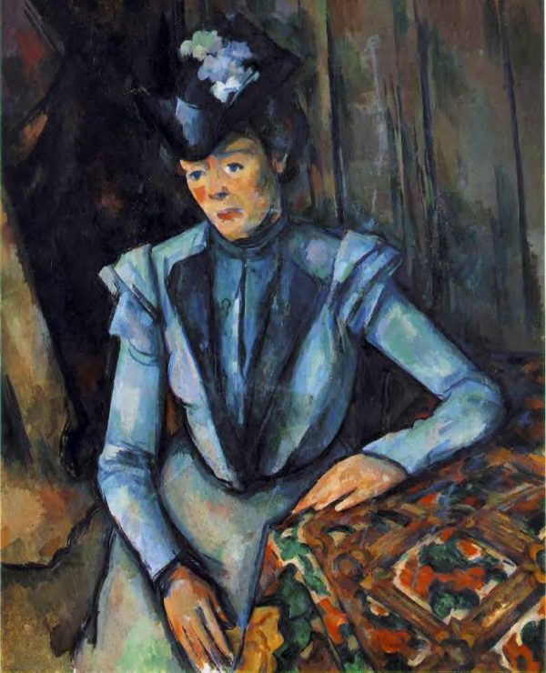 Woman in Blue by Paul Cezanne - Hand-Painted Oil Painting on Canvas For Cheap