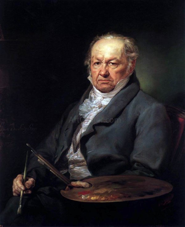 The Painter Francisco de Goya by Vicente Lopez Y Portana - Hand-Painted Oil Painting on Canvas For Cheap