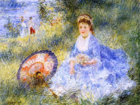 Young Woman with a Japanese Umbrella by Pierre Auguste Renoir - Hand-Painted Oil Painting on Canvas Online