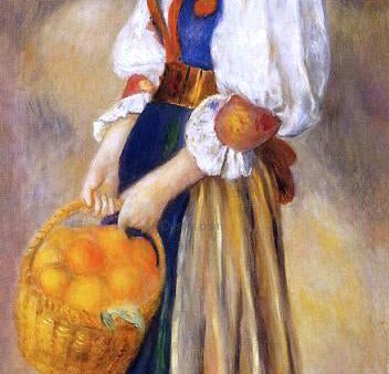 A Girl with a Basket of Oranges by Pierre Auguste Renoir - Hand-Painted Oil Painting on Canvas Online Sale