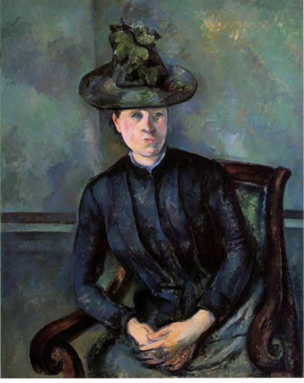 Woman in a Green Hat (also known as Madame Cezanne) by Paul Cezanne - Hand-Painted Oil Painting on Canvas For Sale