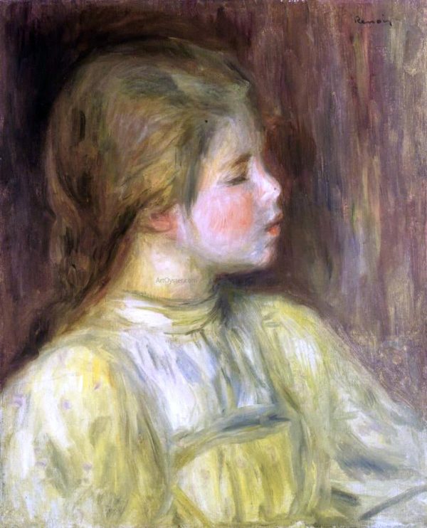 Woman s Head, The Thinker by Pierre Auguste Renoir - Hand-Painted Oil Painting on Canvas Supply