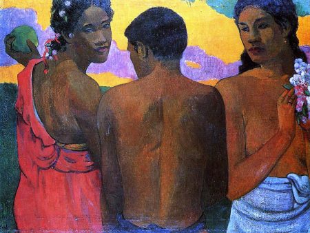 Three Tahitians by Paul Gauguin - Hand-Painted Oil Painting on Canvas For Discount