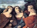 The Three Sisters (detail) by Palma Vecchio - Hand-Painted Oil Painting on Canvas Cheap