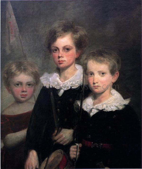 The Anderson Children by Oliver Frazer - Hand-Painted Oil Painting on Canvas Online now