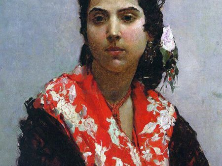 A Gypsy by Raimundo de Madrazo Y Garreta - Hand-Painted Oil Painting on Canvas For Discount