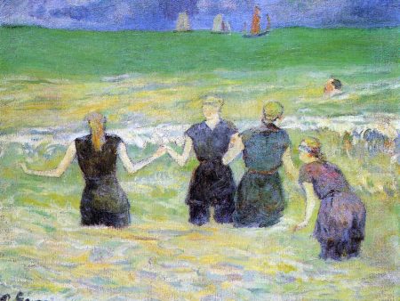 Women Bathing, Dieppe by Paul Gauguin - Hand-Painted Oil Painting on Canvas Hot on Sale