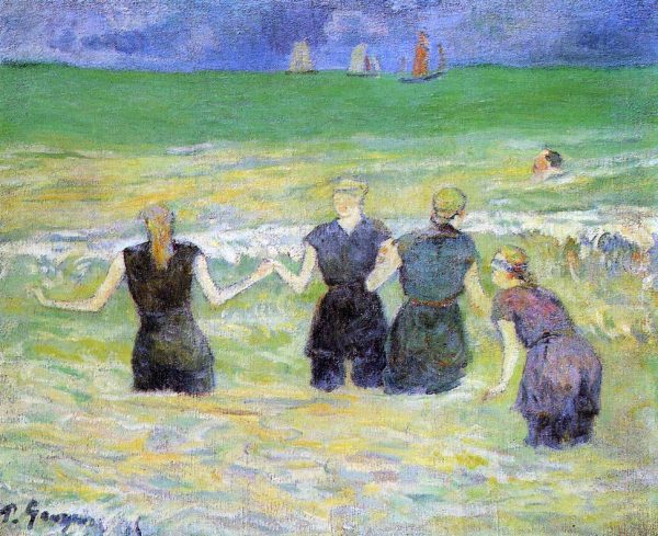 Women Bathing, Dieppe by Paul Gauguin - Hand-Painted Oil Painting on Canvas Hot on Sale