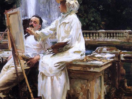 A Fountain, Villa Torlonia, Frascati, Italy by John Singer Sargent - Hand-Painted Oil Painting on Canvas For Discount