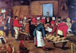 The Wedding Feast in a Barn by The Younger Pieter Bruegel - Hand-Painted Oil Painting on Canvas Discount