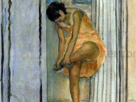 Woman Changing Her Shoes by Henri Lebasque - Hand-Painted Oil Painting on Canvas Discount