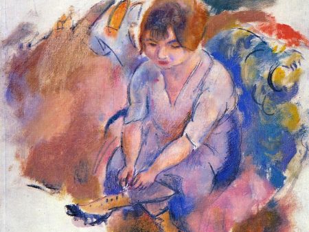 Young Woman Putting on Her Socks by Jules Pascin - Hand-Painted Oil Painting on Canvas Online Hot Sale